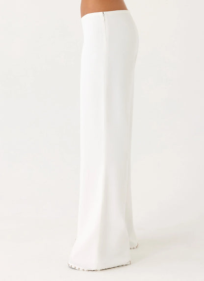 Ashika Studded Pants White