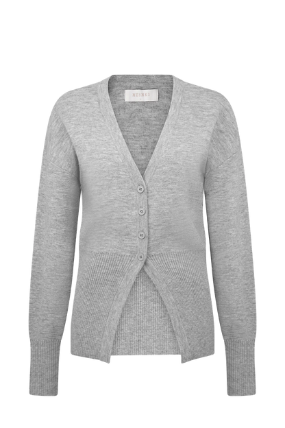 Alexia Buttoned Oversized Cardigan Grey Marle