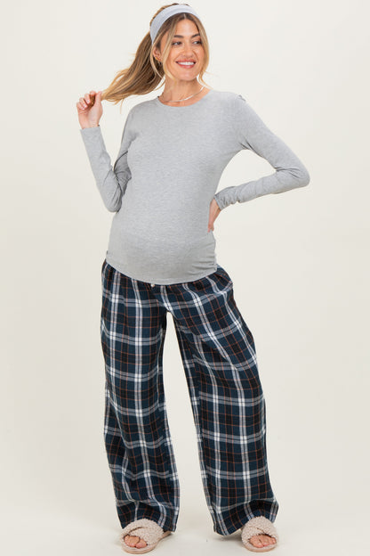 Heather Grey Basic Long Sleeve Maternity Top