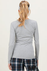 Heather Grey Basic Long Sleeve Maternity Top