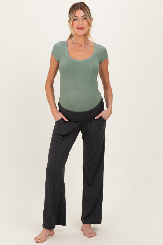 Charcoal Maternity Yoga Pants