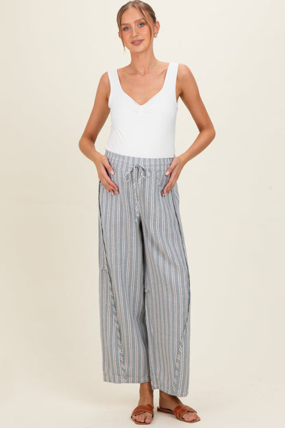 Seafoam Washed Striped Maternity Pants