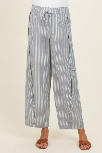 Seafoam Washed Striped Maternity Pants