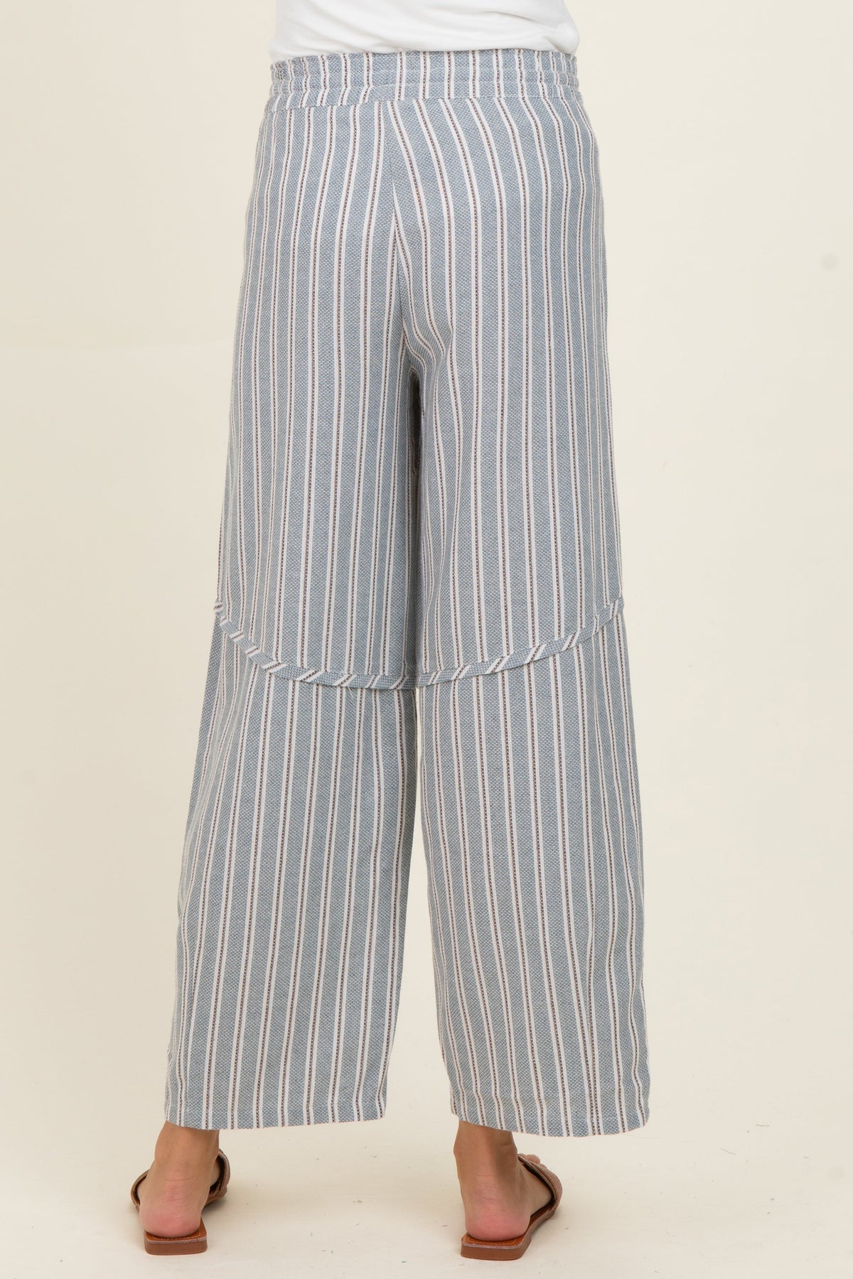 Seafoam Washed Striped Maternity Pants