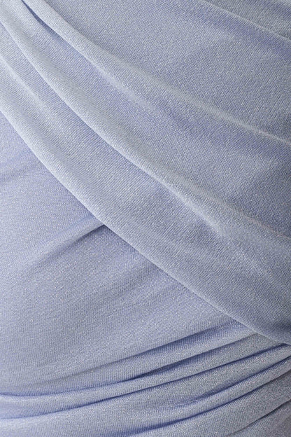 Adrienne One Shoulder Lurex Top Pastel Blue