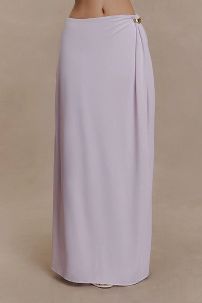 Bridget Slinky Maxi Skirt With Hardware Dusty Lilac