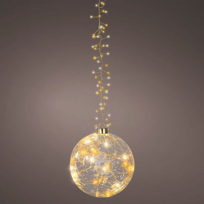 14cm Hanging LED Lit Glass Ball
