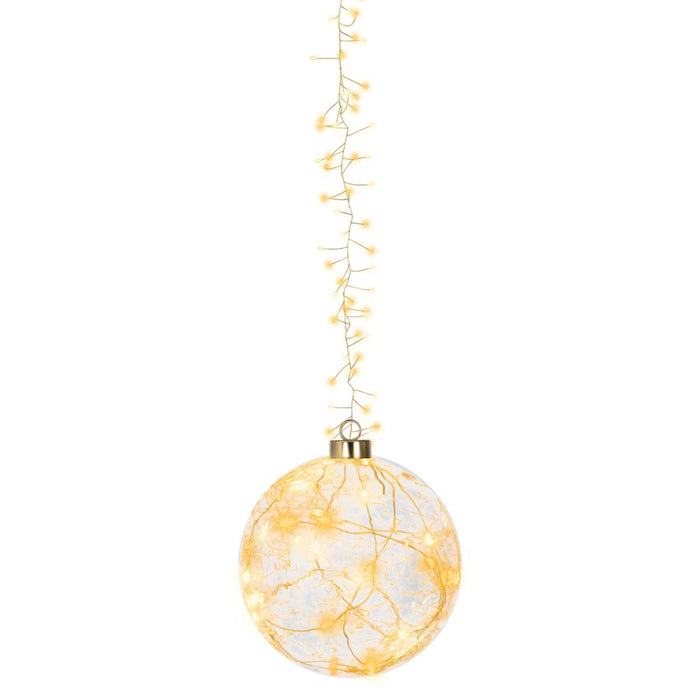 14cm Hanging LED Lit Glass Ball