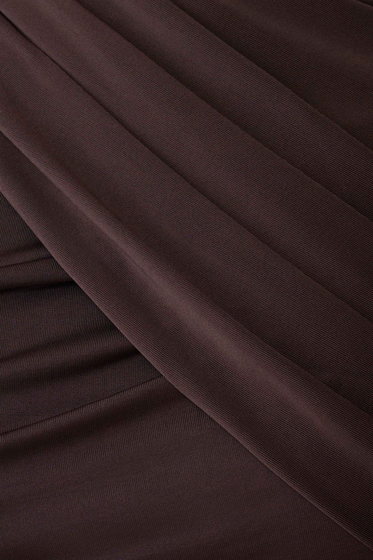 Adrienne One Shoulder Slinky Top Chocolate