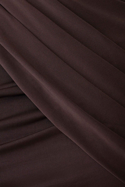 Adrienne One Shoulder Slinky Top Chocolate