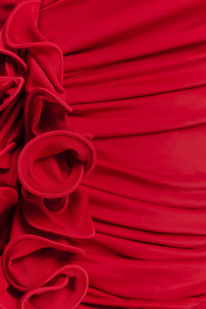 Alessandra Slinky Ruffle Top Ruby