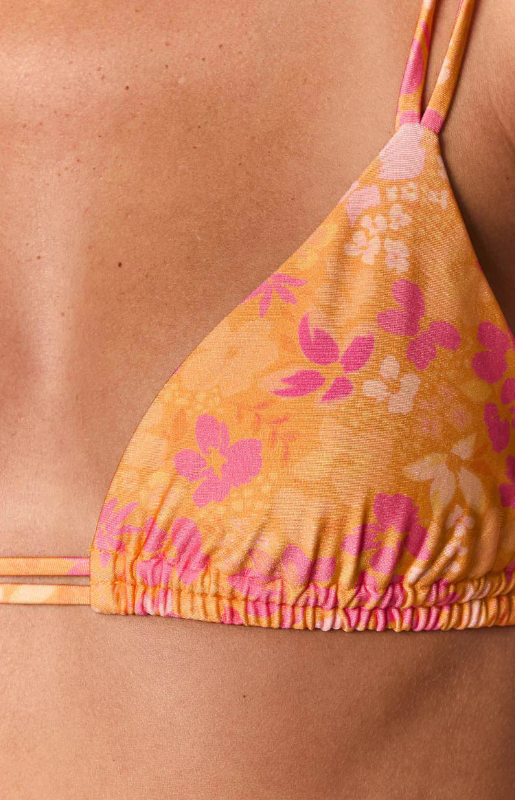 90 Swim Sumba Orange Floral Bikini Top