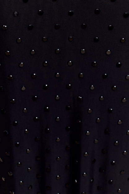 Acadia Diamante Long Sleeve Maxi Dress Black