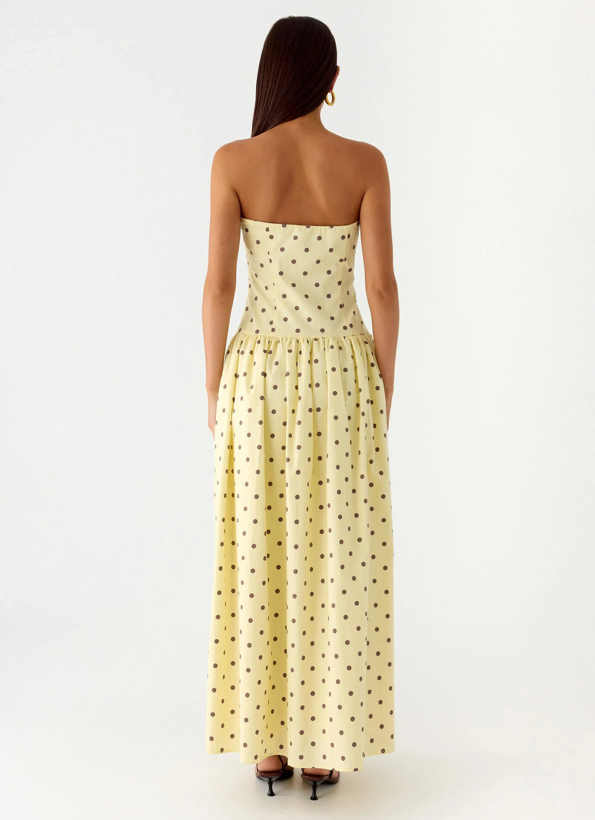 Andorra Maxi Dress Yellow Polkadot