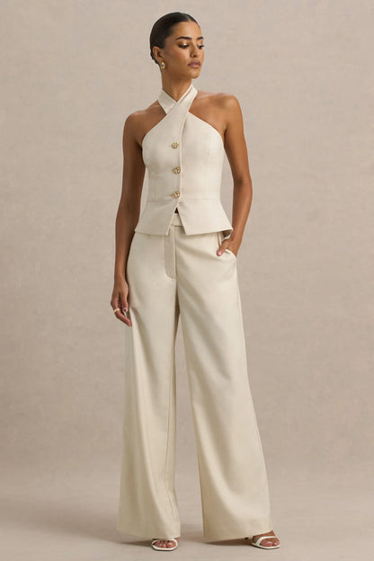 Bellarose Nude Wide Leg Trousers