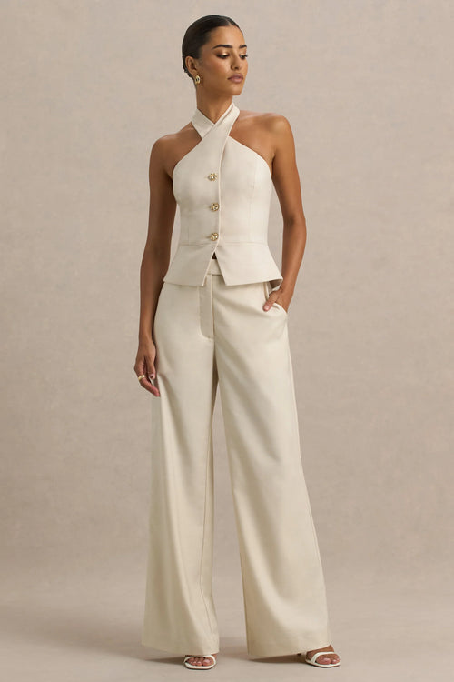 Bellarose Nude Wide Leg Trousers