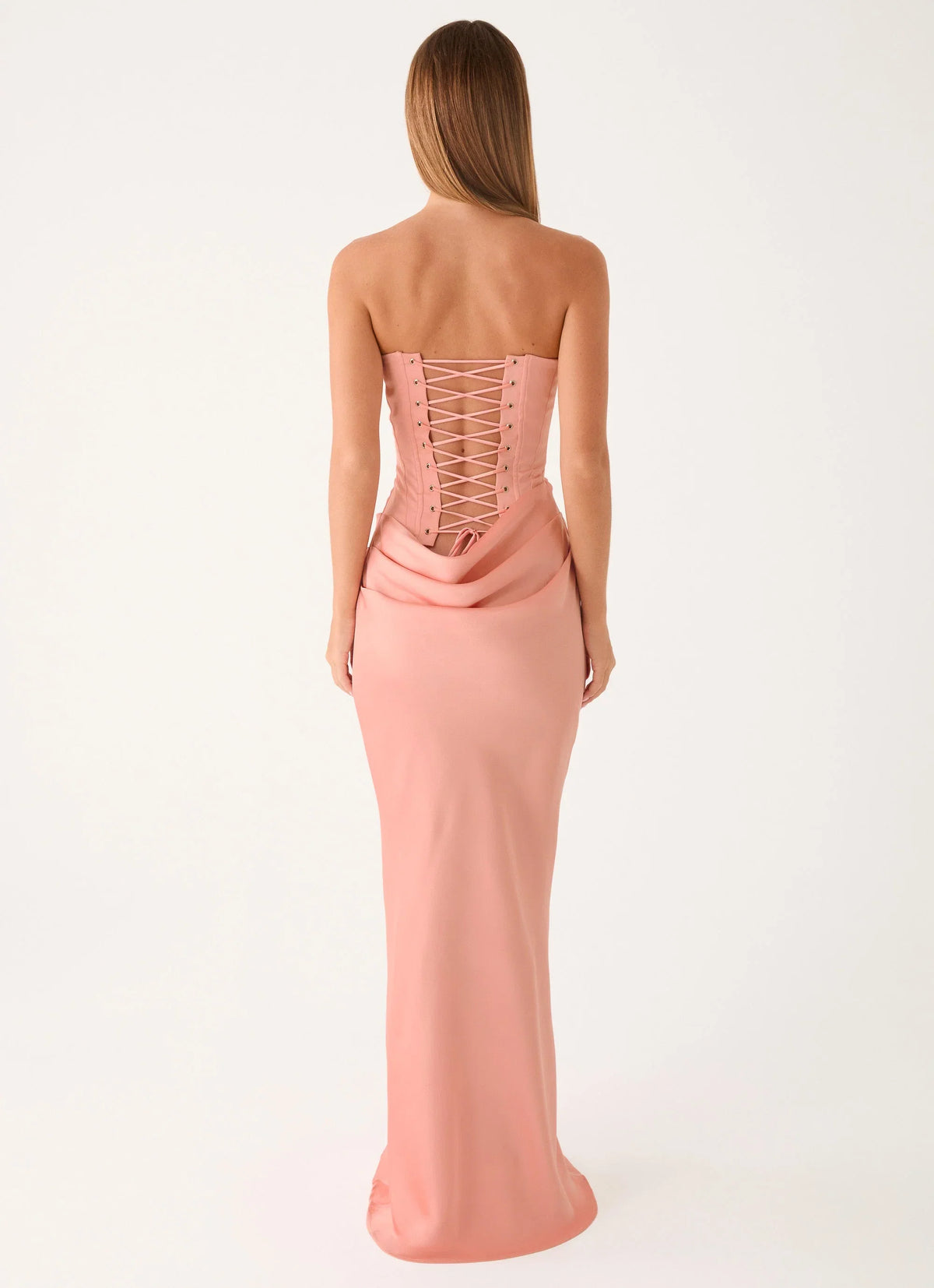 Adara Corset Maxi Dress - Peach