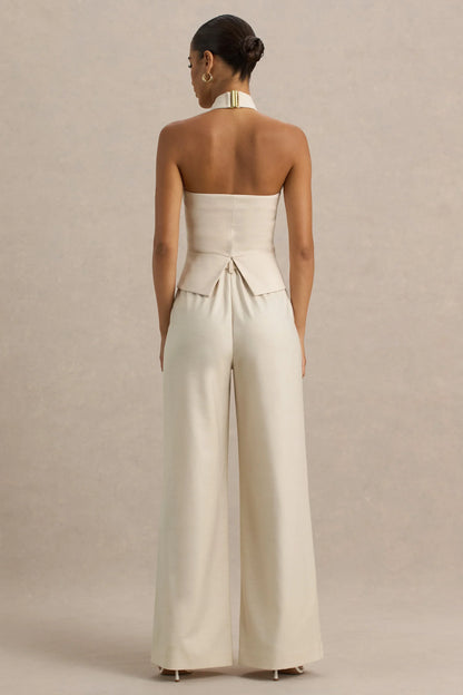 Bellarose Nude Wide Leg Trousers