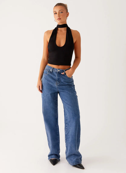 Back Again Straight Leg Denim Jeans True Blue