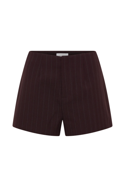 Agatha Suiting Shorts Plum Pinstripe