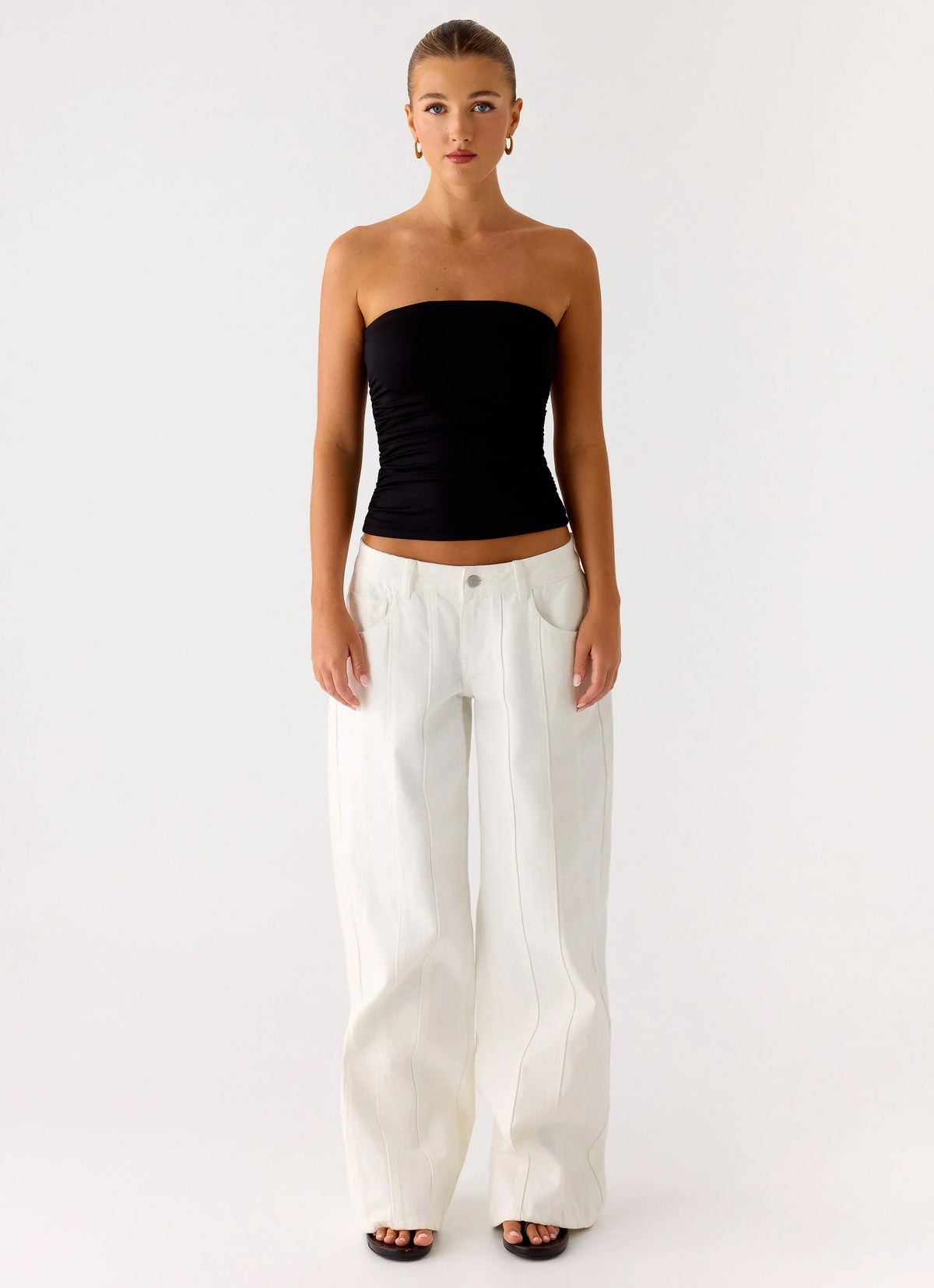 Adrienna Strapless Top Black