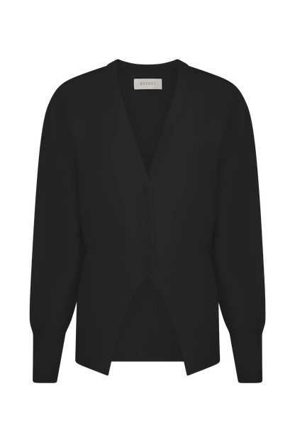 Alexia Buttoned Oversized Cardigan Black