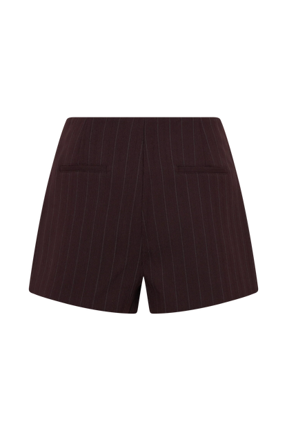 Agatha Suiting Shorts Plum Pinstripe