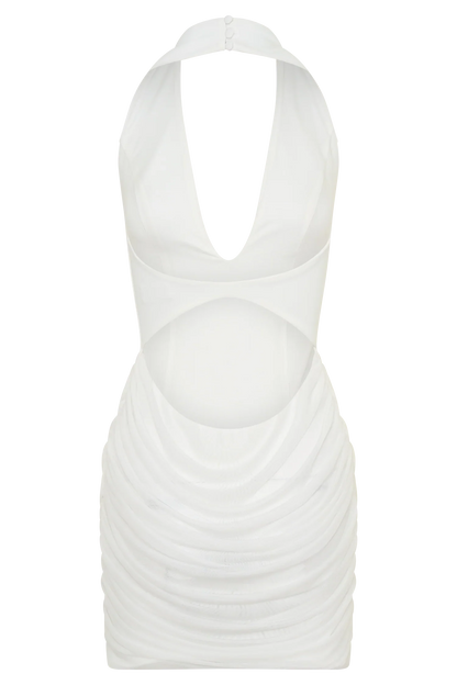 Anari Gathered Scuba Mini Dress White