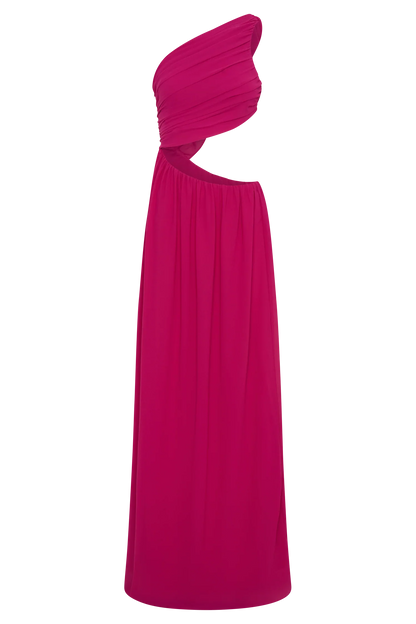 Aria Chiffon Cut Out Maxi Dress Fuchsia