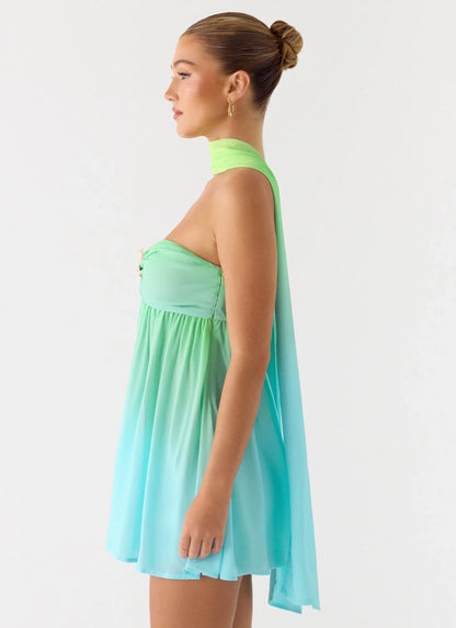 Calantha Scarf Mini Dress Sea Ombre