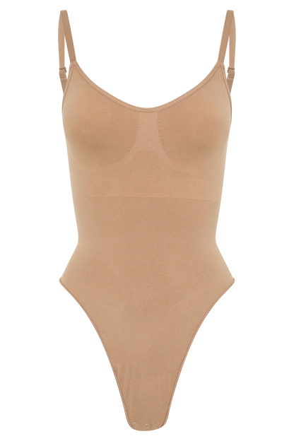 Alyssa Backless Shapewear Bodysuit Latte