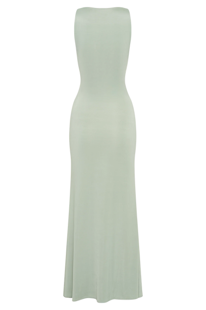 Beck Plunge Maxi Dress With Floral Hardware Basil