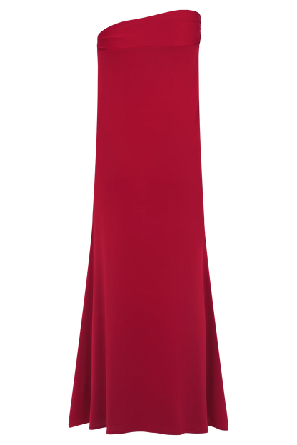 Ainsley Asymmetrical Maxi Skirt With Floral Hardware Fuchsia Pink