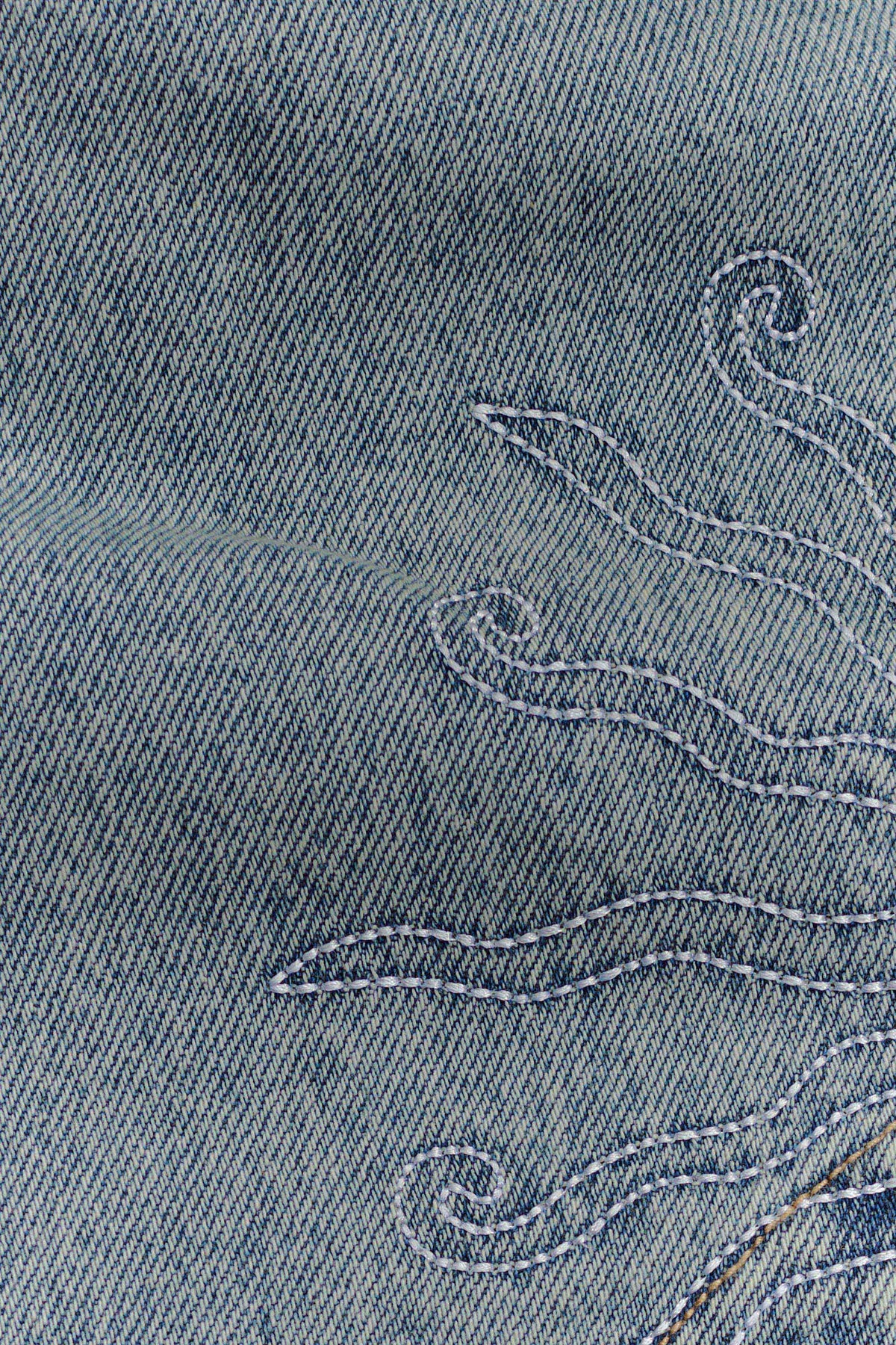Alessia Embroidered Denim Mini Skirt Light Vintage