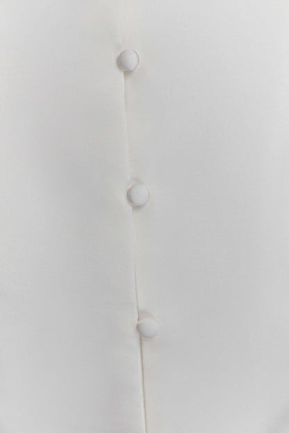 Anne Short Sleeve Satin Top White