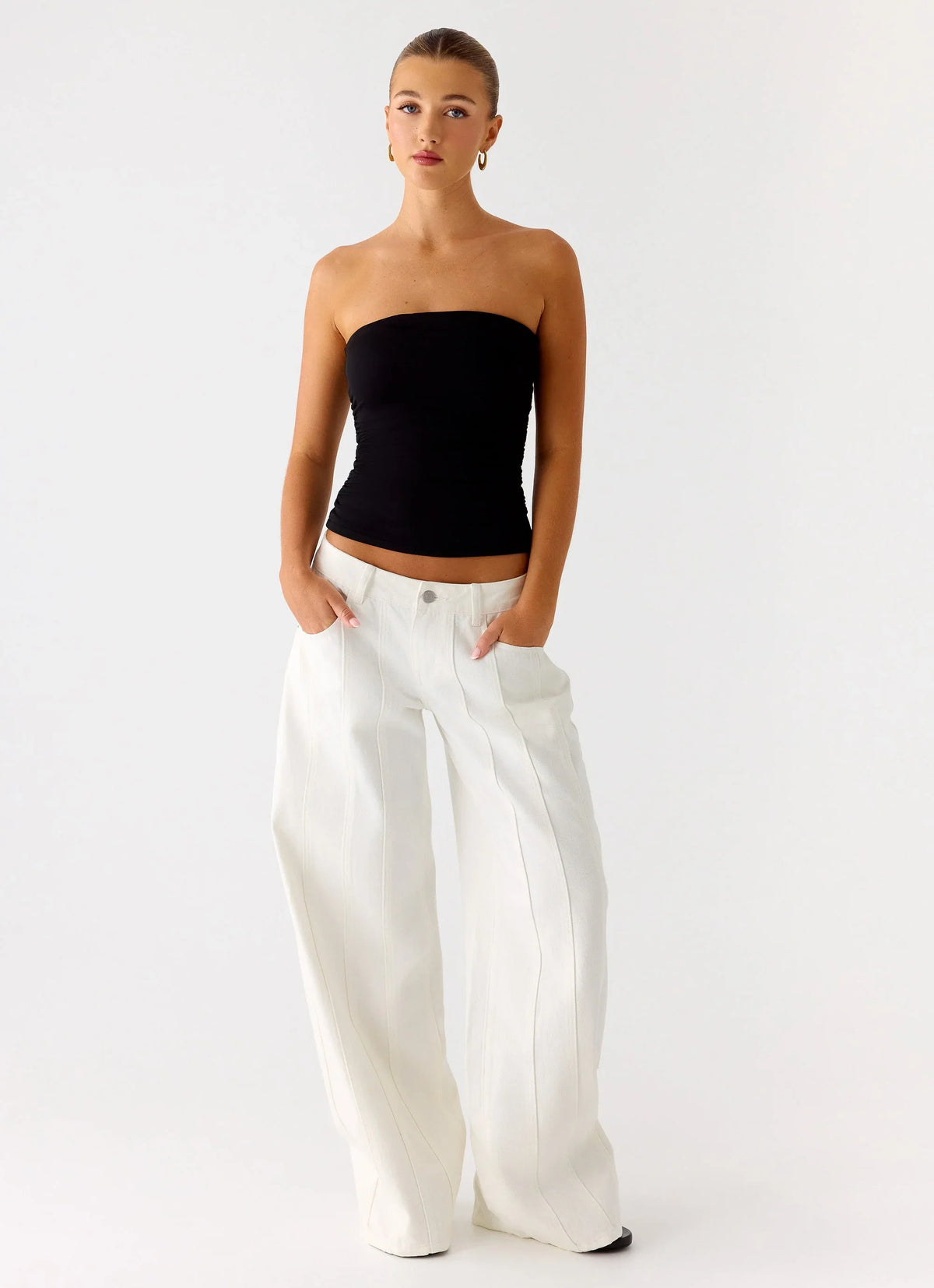 Adrienna Strapless Top Black