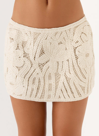 Astor Low Rise Mini Skirt Ivory