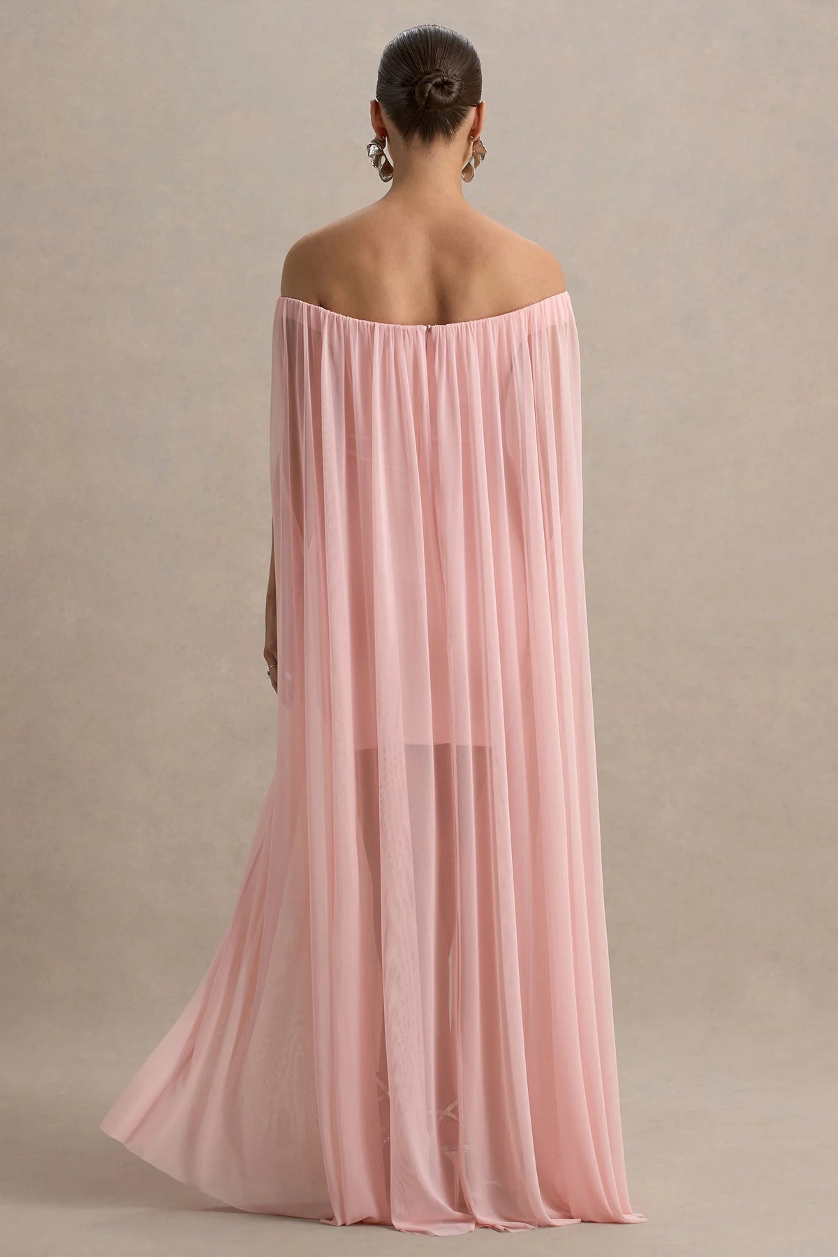 Atmosphere Pink Bandeau Maternity Mini Dress With Mesh Overlay