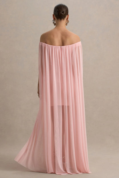 Atmosphere Pink Bandeau Maternity Mini Dress With Mesh Overlay