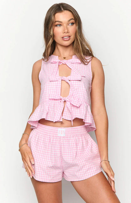 Baxter Pink Gingham Top