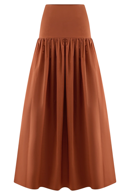 Autumn Maxi Skirt Burnt Orange