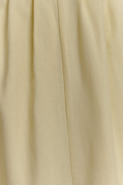 Aysha Buttoned Linen Midi Dress Lemon