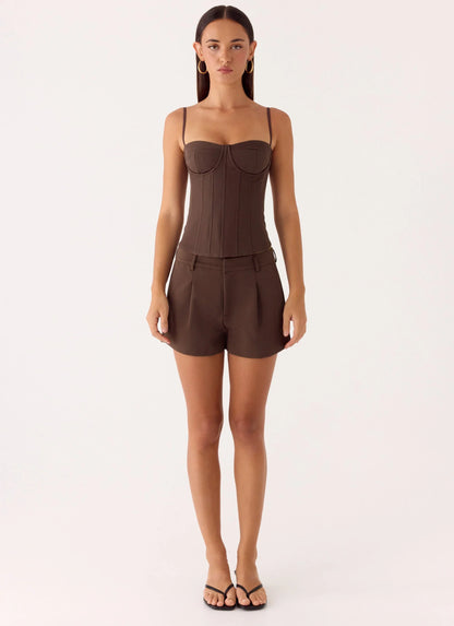 Asher Suiting Shorts - Dark Chocolate