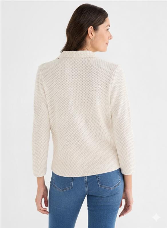 Textured Tuck Stitch Knit Polo