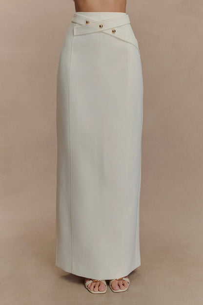 Angelie Suiting Maxi Skirt Ivory