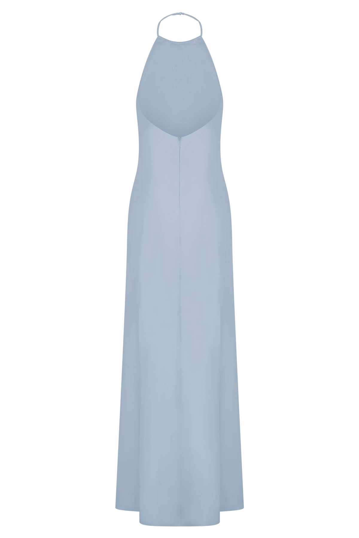 Bella Satin Halter Maxi Dress Frosted Blue