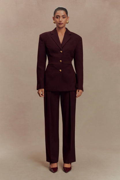 Bellamy Cinched Blazer Mahogany