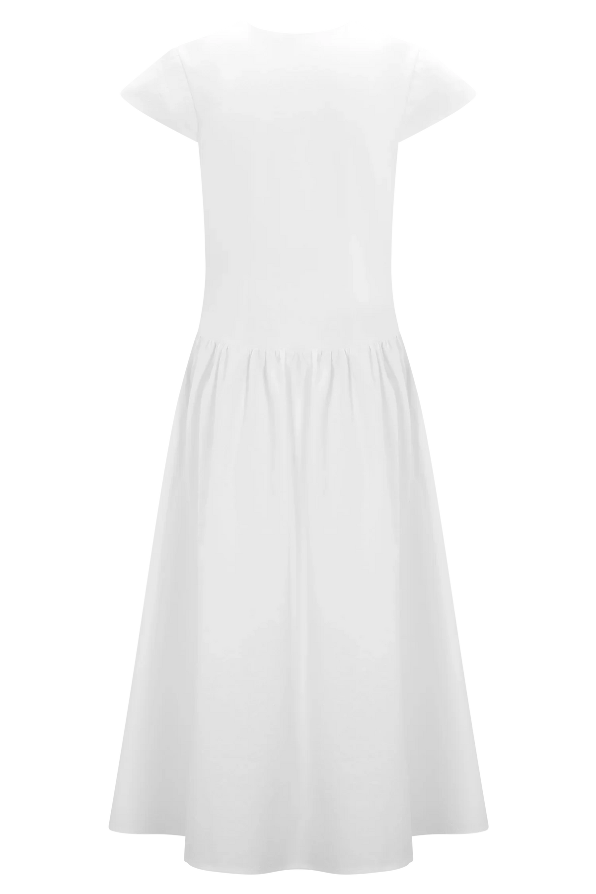 Ayla Cotton Fit And Flare Midi Dress White