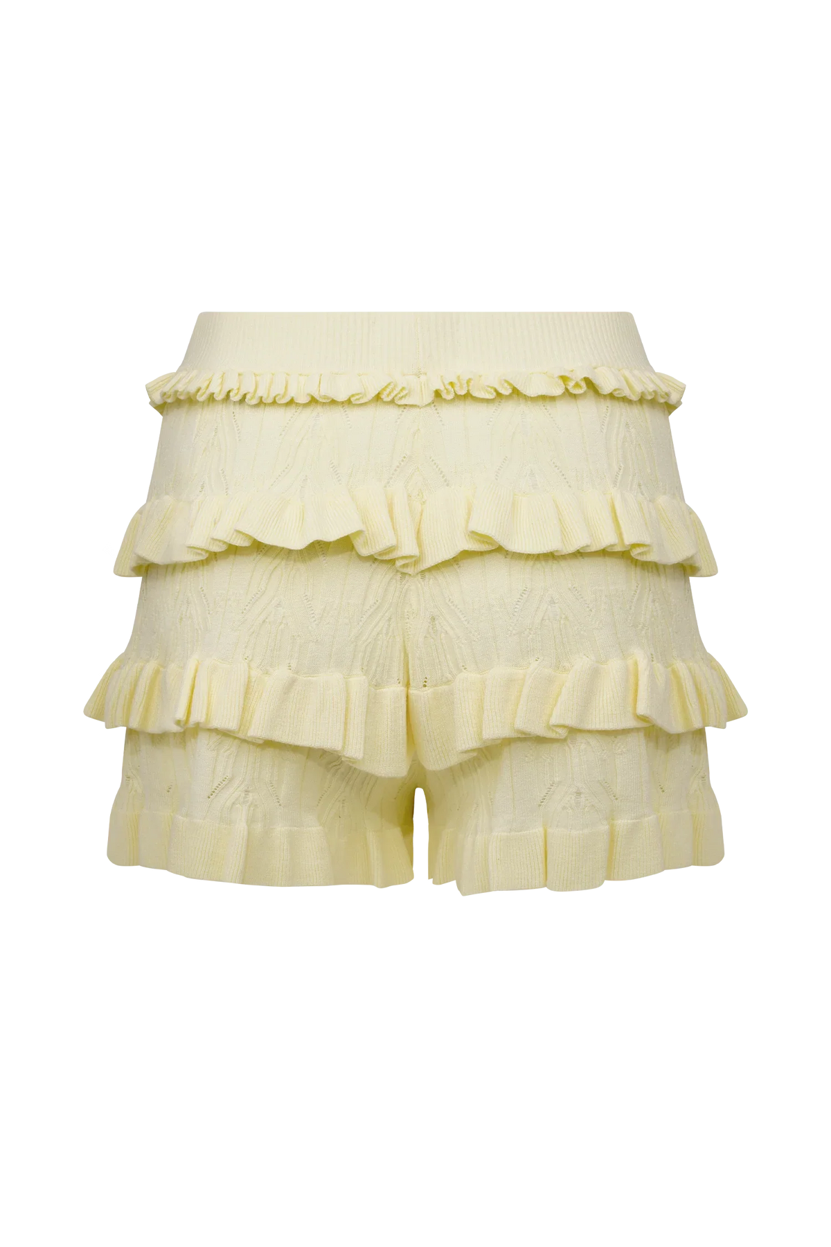 Amy Pointelle Knit Frill Bloomers Lemon