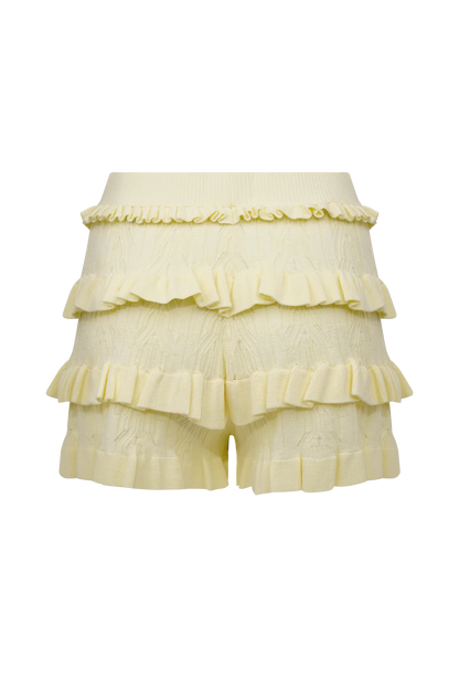 Amy Pointelle Knit Frill Bloomers Lemon